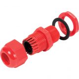 20mm IP68 6.0mm - 12.0mm Dome Top Compression Gland + Washer & Nut Red